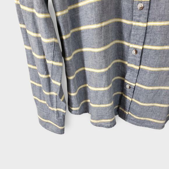 Marine Layer Alemany Mens Casual Button Up Shirt Gray Yellow Stripe Sz Medium - Picture 5 of 13